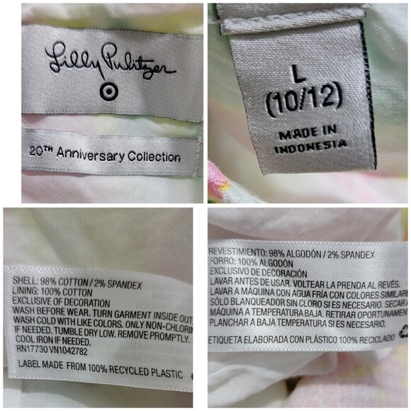 Lilly Pulitzer Girl's Multicolor Fan Dance Dress Sleeveless Back Zip Size L - Picture 2 of 10